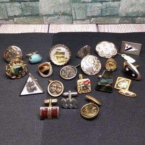Huge Single Cufflink Lot Ornate Beautiful Old